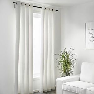 IKEA “MERETE” curtains, 1 pair (two panels) in white, size 57 x 118 inches